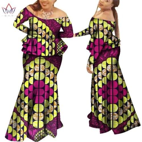 Bintarealwax African Sets for Women Dashik Private Custom Traditional African Clothing Plus Size Sexy African Skirt Set WY964