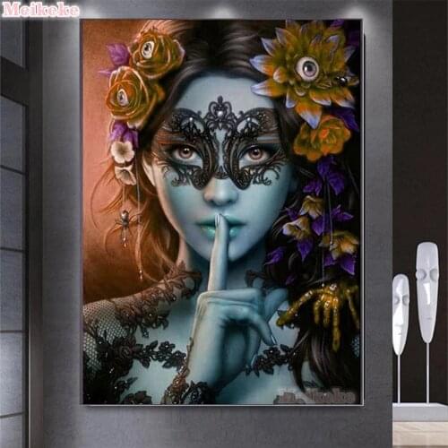 Diamond Embroidery Butterfly Mask 5D Diamond Painting Beauty Flower Cross Stitch Full Square Drill Rhinestone DIY Diamond Mosaic