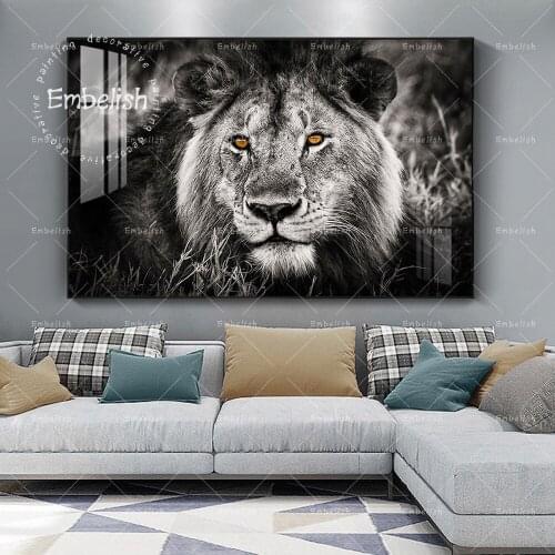 Free Shipping 1 Pieces Animals Lion Wall Art Pictures For Living Room Home Decor Posters HD Print Canvas Painting Bedroom Poster