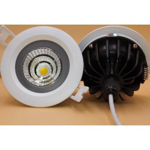 Free Shipping Super 15W Dimmable Warm White/Pure White/Cold White Recessed COB led ceiling down light Waterproof IP65 AC85-265V