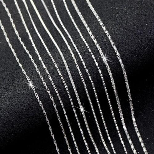 Hesiod 5pcs/12pcs Lot Snake Water-wave Box Chain Necklace for Men Women Curb Chain Necklace 45-51cm Fashion Jewelry