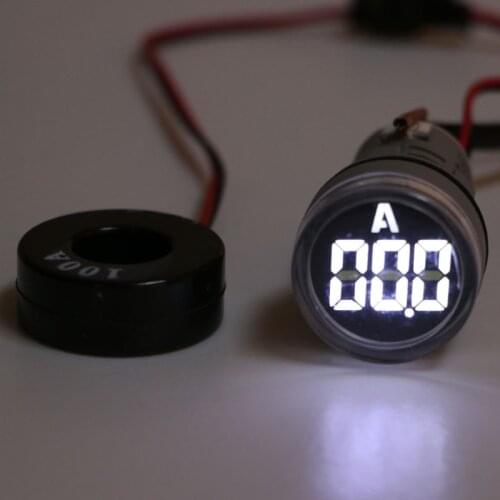 AC220V 22mm Digital Ammeter 1-100A Current Monitor Meter Signal Lamp Amperemeter wholesales