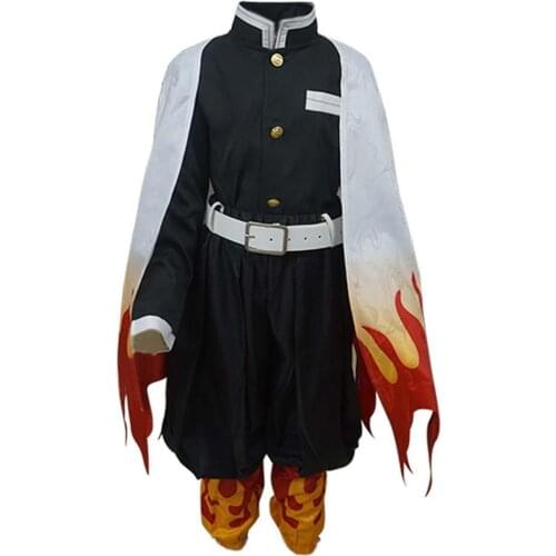 Demon Slayer Kimetsu no Yaiba Cosplay Rengoku Kyoujurou Cosplay Costume Outfit Uniform Halloween Party Costumes For Kids