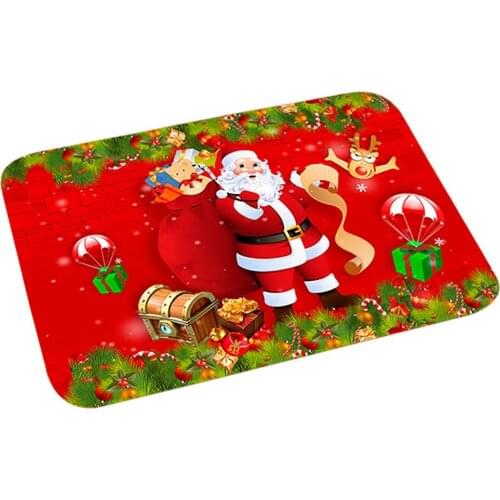 Merry Christmas Door Mat Santa Claus Flannel Outdoor Carpet Christmas Decorations For Home Xmas Party Favors New Year