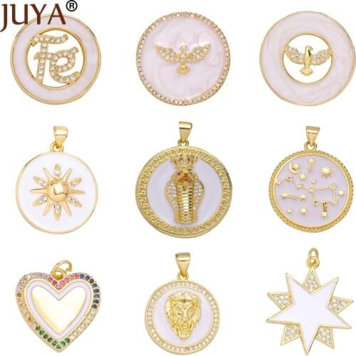 JUYA Fashion Enamel Charms Necklace Making Copper Pendant For Bracelets Jewelry Making Accessories DIY Craft Supplies