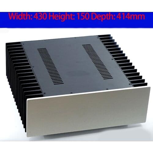 KYYSLB 430*150*414mm Class A All Aluminum Amplifier Chassis Box House DIY Enclosure with Cooling Holes Amplifier Case Shell