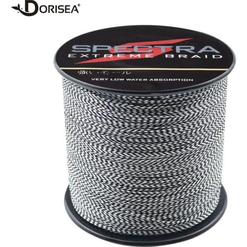 DORISEA 8 Strands 100M 300M 500M 1000M 1500M 2000M Black-White Spot Color PE Multifilame Braided Fishing Line Wires 6LBs -300LBs