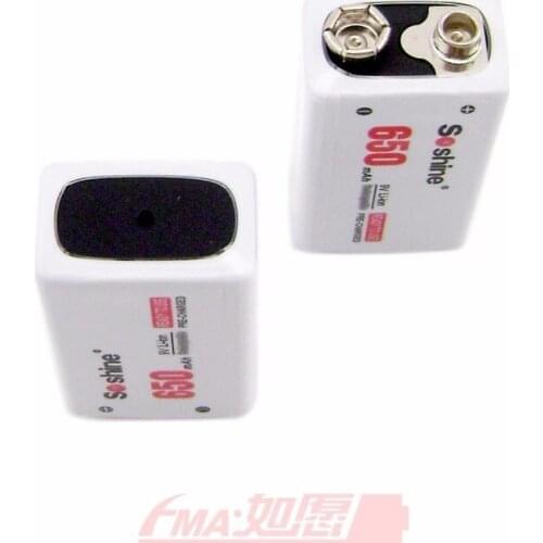 2x 9V Battery Li-ion Rechargeable 650MAH For Microphone Toy Loudspeaker Soshine