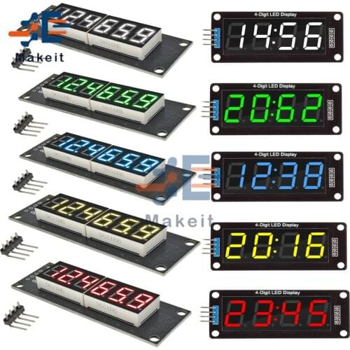 0.56 inch 0.56" TM1637 4-Digit 6 Bits 7 Segments Digital Tube Clock Module Double Dots LED Display Screen Board for Arduino