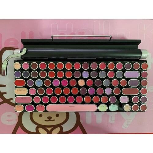 Retro typewriter mechanical keyboard round keycap phone tablet MAC Bluetooth keyboard for phone PC gaming lipstick color