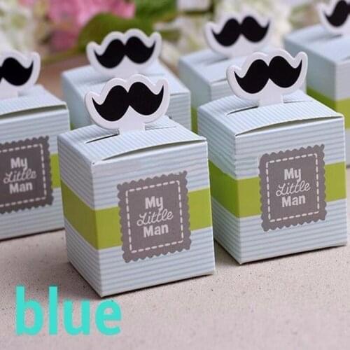 My little Man Cute Mustache Birthday Boy Baby Shower favors boxes and bags baby shower souvenirs wedding gifts for guests 50pcs