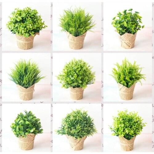 NEW Artificial Green Plants Bonsai Simulation Plastic Small Tree Pot Plant Potted Ornaments Home Table Garden Decoration 1 Pcs