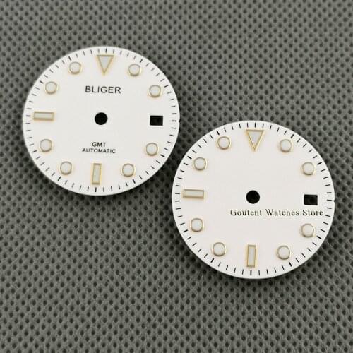 New Bliger Sterile 28.5mm Dial White Dial Fit ETA 2836 2824 Mingzhu DG2813/3804,Miyota 8205 8215 821A 82 series movement