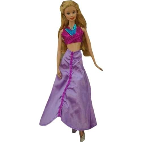 1/6 BJD Doll Clothes for Barbie Clothes Outfits 11.5" Purple Crop Top Skirt Party Gown Clothing 11.5" Dolls Accessories Girl Toy