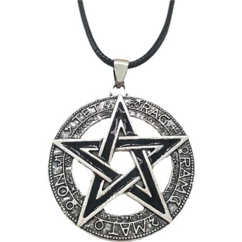 Pentagram Pendant Tetragrammaton Pentacle Wicca Pagan Talisman Jewelry Men Necklace Woman