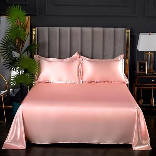 Bed Sheet Satin Bed Sheet Small Size Rayon Solid Color Soft Comfortable Bed Sheet Suitable For 1.8m/1. 5m /1m/1.2m Wide Bed