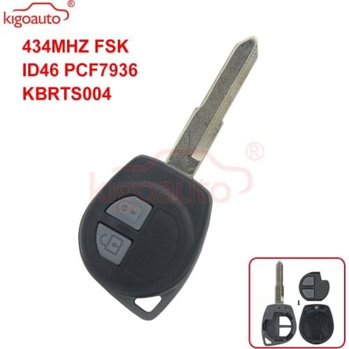 Kigoauto KBRTS004 Remote key 434Mhz HU133 ID46-PCF7936 for Suzuki Swift 2 button 2004 2005 2006 2007 2008 2009 2010