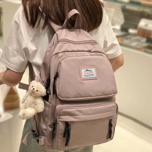 Women Nylon Waterproof Doll Backpacks Cute Female College School Bag Girl Kawaii Student Backpack Fashion Book Buckle Bag Ladies