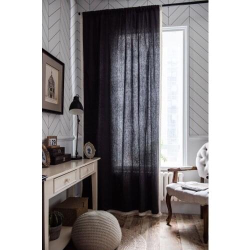 Solid Colors Blackout Curtains for the Bedroom Cotton Linen Home Decoration Lace Side Modern Living Room Curtains Japan Style