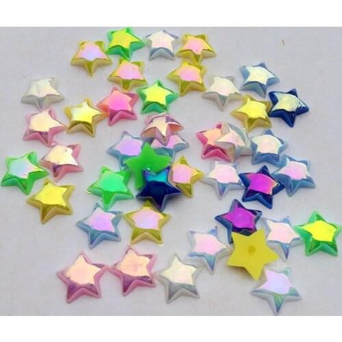 Mix 10mm 400pcs AB star Rhinestone resin nail polish stickers DIY cosmetic nail strass bead buttons sequins-A83A*5