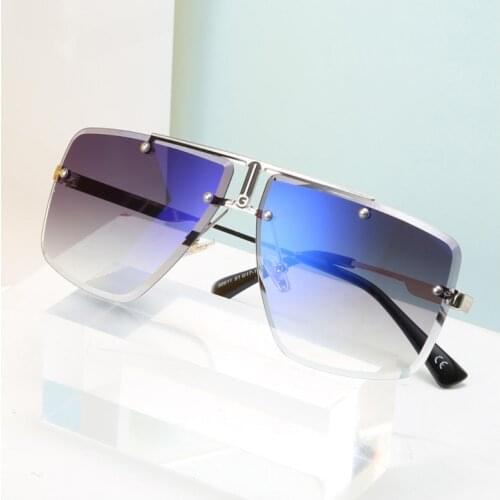 2021 Fashion Rimless Square Sunglasses Vintage Brand Design Men Sun Glasses Luxury Male Sunglass UV400 Shades gafas de sol