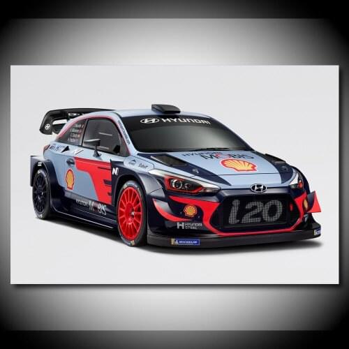 Sport Car Hyundais Tuning i20 Coupe WRC Gray background Wall Art Painting Canvas Posters and Prints Modern Home Decorations