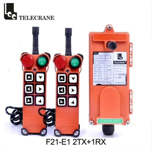 Telecrane Multiple Control System F21-E1 12v 36v 220v 380v 440v 6 Push Buttons Industrial Eot Crane Hoist Radio Remote Control