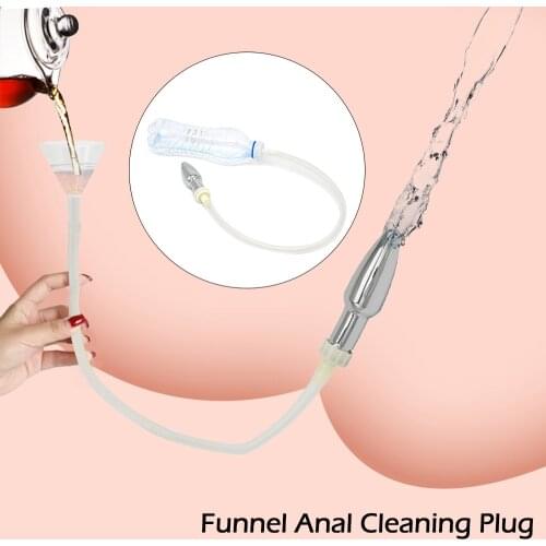 Funnel Enema Nozzle Butt Plug Anus Washing Tube Anal Cleaning Shower Tubes Douche Anal Shower Enema Anal Cleansing Anal Plug