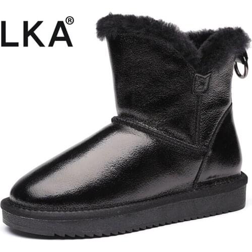 100% Genuine Leather Nature Wool Snow Boots Women Top Quality Australia Winter Boots For Ladies Warm Botas Mujer