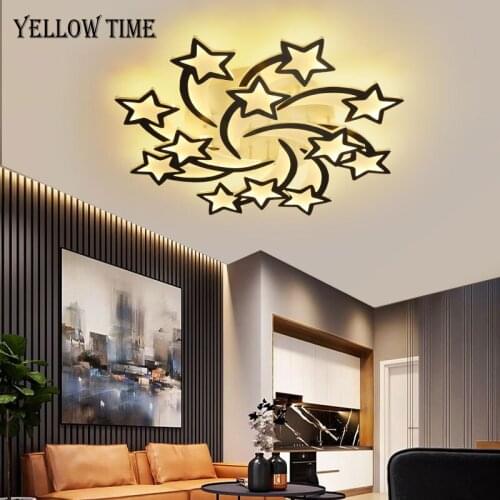 Star Modern LED Ceiling Lamp White&Black Indoor Home Lighting Fixture For Living room Bedroom Dining room Kitchen Ceiling Light