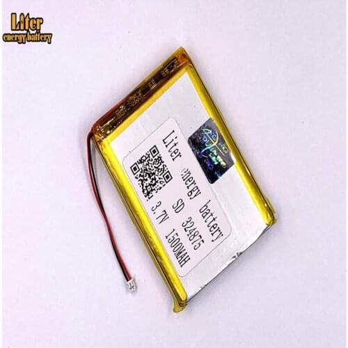 1.25MM 2pin connector 324875 1500mah 3.7V Li-ion Polymer Battery Rechargeable For Digital Camera tablet pc 7 inch MP4 MP3