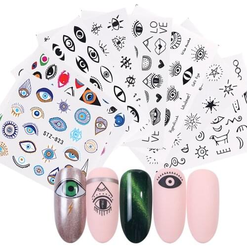 1pc Evil Eye Nail Art Sticker Eye Series Water Transfer Slider for Nail Art Decorations Nail Manicure Tattoos Foil Decals