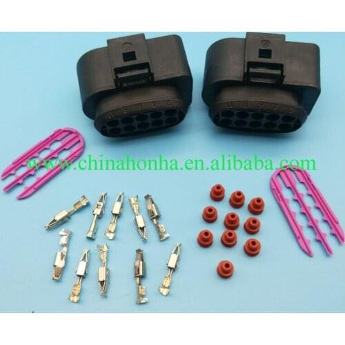 10 Pin Car HeadLight Headlamp Plug Pigtail Connector Wiring Adapter 1J0973735 Fit for A3 2006 2007 2008 2009 2010-2013