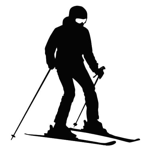 11.4*12.4CM Personalized Custom Ski Sport Car Stickers Vinyl Car Styling Decorative Accessories Black/Silver C7-0607