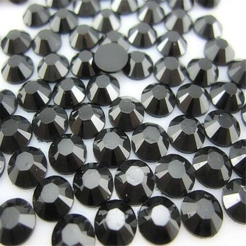 2MM 3MM 4MM 5MM 6MM Bling Black Color Non HotFix Resin Rhinestones Flatback Resin Stones no Glue for Arts Decoration