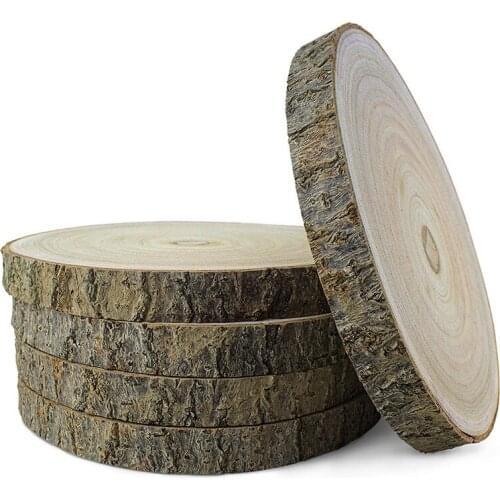 5Pcs Large Wood Slices for Centerpieces - Wood Centerpieces for Tables, 9 to 9.5 Inches, Rustic Wedding Centerpiece-ABUX