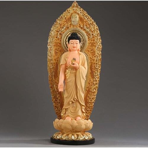 54CM large 2021 Buddhism Southeast Asia HOME Shrine efficacious protection Patron saint Amitabha Amitayus buddha Sculpture