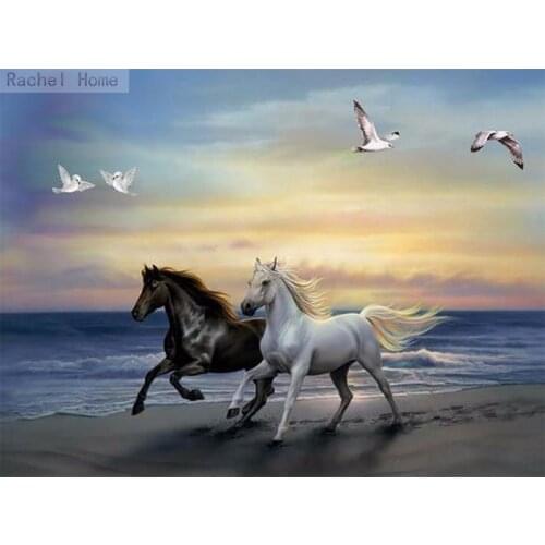 Diamond Embroidery Diy Diamond Painting Cross Stitch Kits Diamond Mosaic Horse Full Square Diamond Embroidery AD034