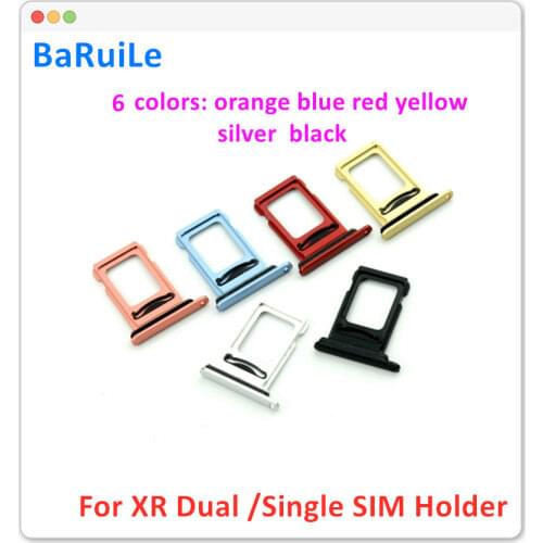 BaRuiLe 10pcs SIM Card Tray Holder for iPhone XR XS Max XSM Single Dual Adapter Replacement Parts