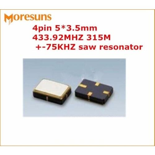 Free shipping via DHL/EMS 1000pcs/lot New R433A SMD5035 4pin 5*3.5mm 433.92M 433.92MHZ 315M +-75KHZ saw resonator