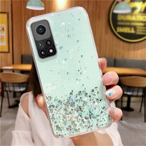 Bling Glitter Clear Case For Xiaomi 11 Ultra 10T Pro Poco X3 F3 M3 Note 10 Lite Redmi Note 10 9S 8 Pro 8T 9T Soft Silicone Cover