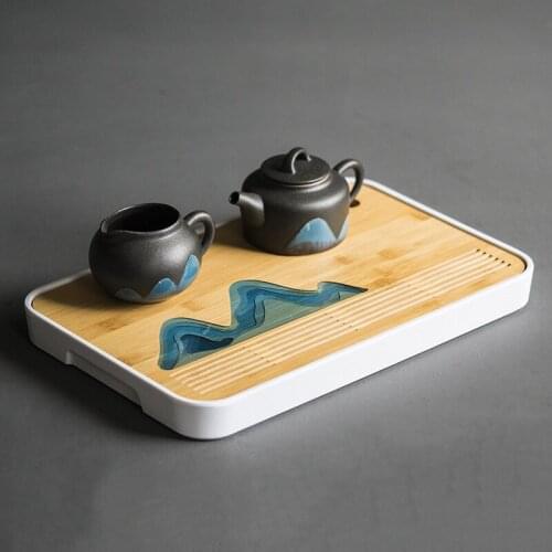 Tea trays tea board kung fu serving tray table Mountains plastics and bamboo accessories
