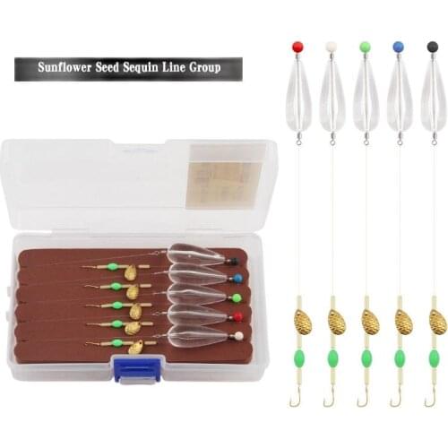 XY-369 Luya Lures Bait Tied Melon Seed Sequins Line Fish Scales Bone Eight-character Ring Retaining Beads Throwing Aid Fly Hook