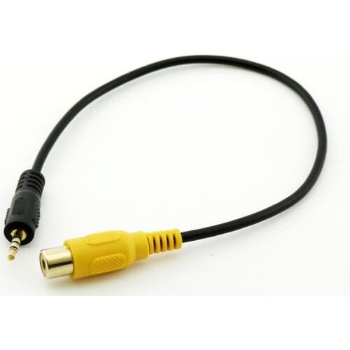 1pcs RCA Female to 2.5mm Male AV-IN Rear View Camera To GPS Adapter Cable 30cm