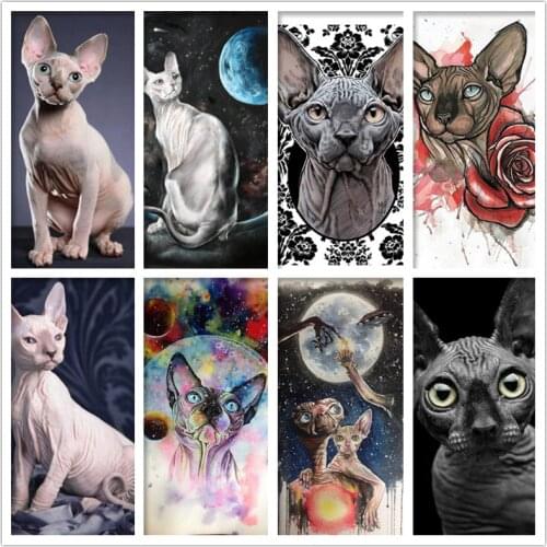 Animal Cat Picture 5D DIY Diamond Painting Square/Round Full Drill Mosaic Cross Stitch Kit Artist Home Decoration