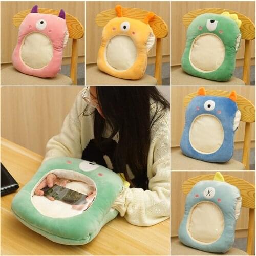 Cute Siesta Toy Pillow Sleeping Pillow Lunch Break Warm Hand Pillow Dual-Use Lying Children Muffle Plush Toys Flip Doll Gift Toy