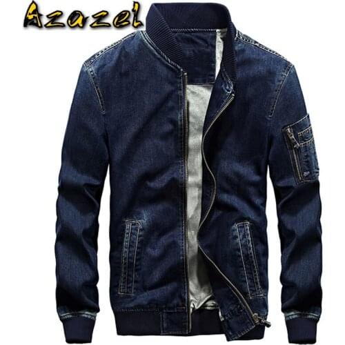 Air Force Pilot Mens Jackets High Quality Mens Denim Jacket and Coat Military Design Plus 4XL Baseball Jeans Men Coat C1585