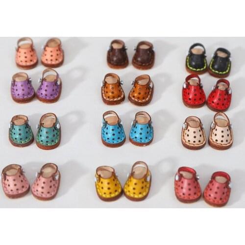 Ob11 baby shoes cowhide handmade hole shoes baby clothes shoes ymy GSC plain body 12 points BJD body9