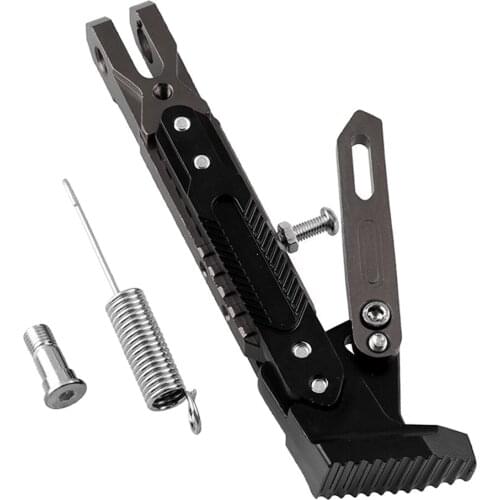 Motorcycle Kickstand, Adjustable Tripod Holder Universal Aluminum Motor Scooter Modified Foot Side Stand