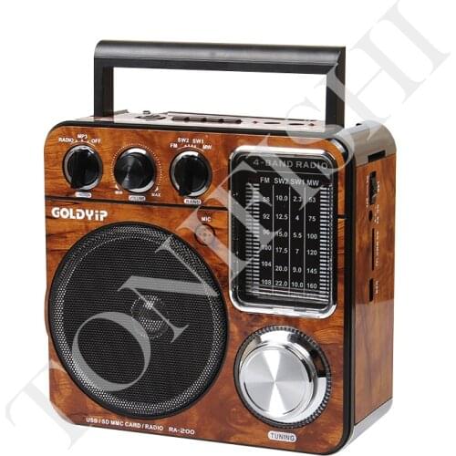 Full band retro radio, antique desktop charging plug USB player portable semiconductor radio. FM: 88-108MHZ, MW: 530-1600KHZ
